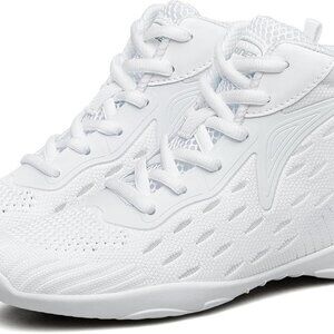 White Mesh High Top Cheer Shoes Girls Lightweight Support for Dance Jumping
